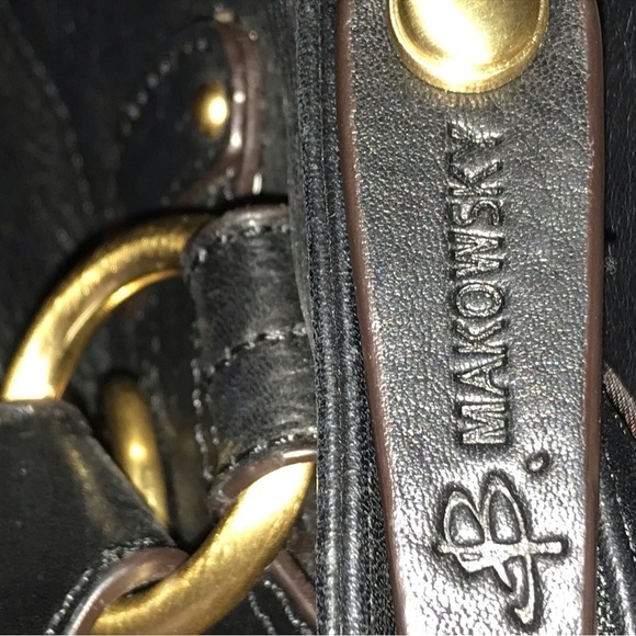 b.Makowsky Leather Purse with Gold Accents Large - Picture 4 of 11